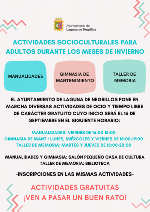 Actividades Socioculturales y Deportivas para adultos durante los meses de invierno. ¡Comienzan el 16 de septiembre! ¡Inscríbete y mantente activo!